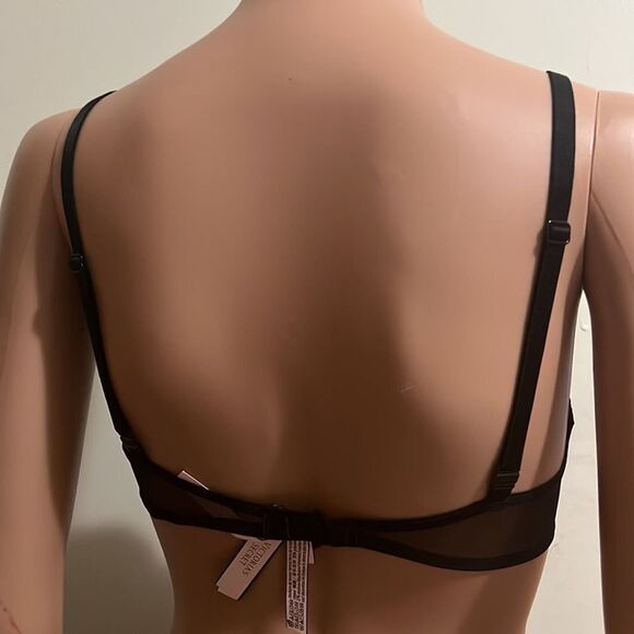 NWT VICTORIA‎ SECRET BLACK LACE BRA 32C - Picture 2 of 6